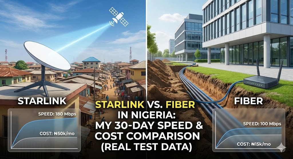 Starlink vs. Fiber in Nigeria: My 30-Day Speed & Cost Comparison (Real Test Data)